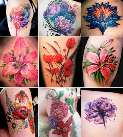 tatuaggio fiori braccio femminile|Tatuaggi con fiori: significato e 200 immagini